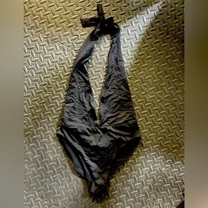 Zara Deep Plunge Halter Swimsuit